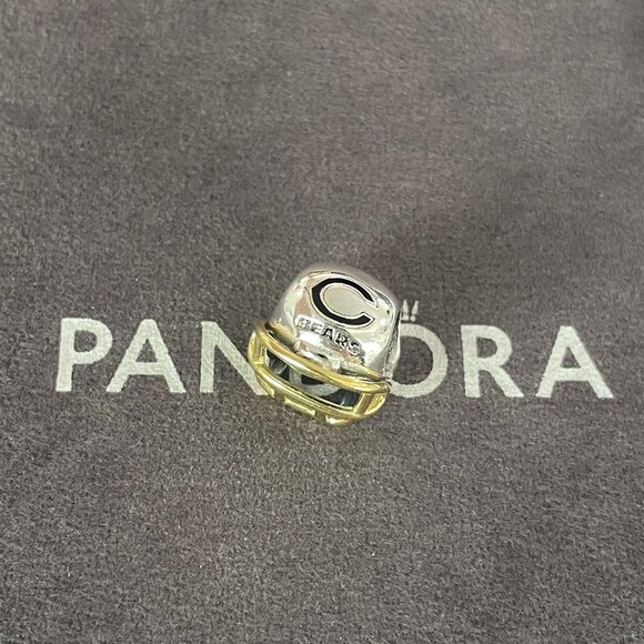 Pandora MLB Football Chicago Bears Sports Helmet Dangle Charm Pendant - Picture 1 of 4